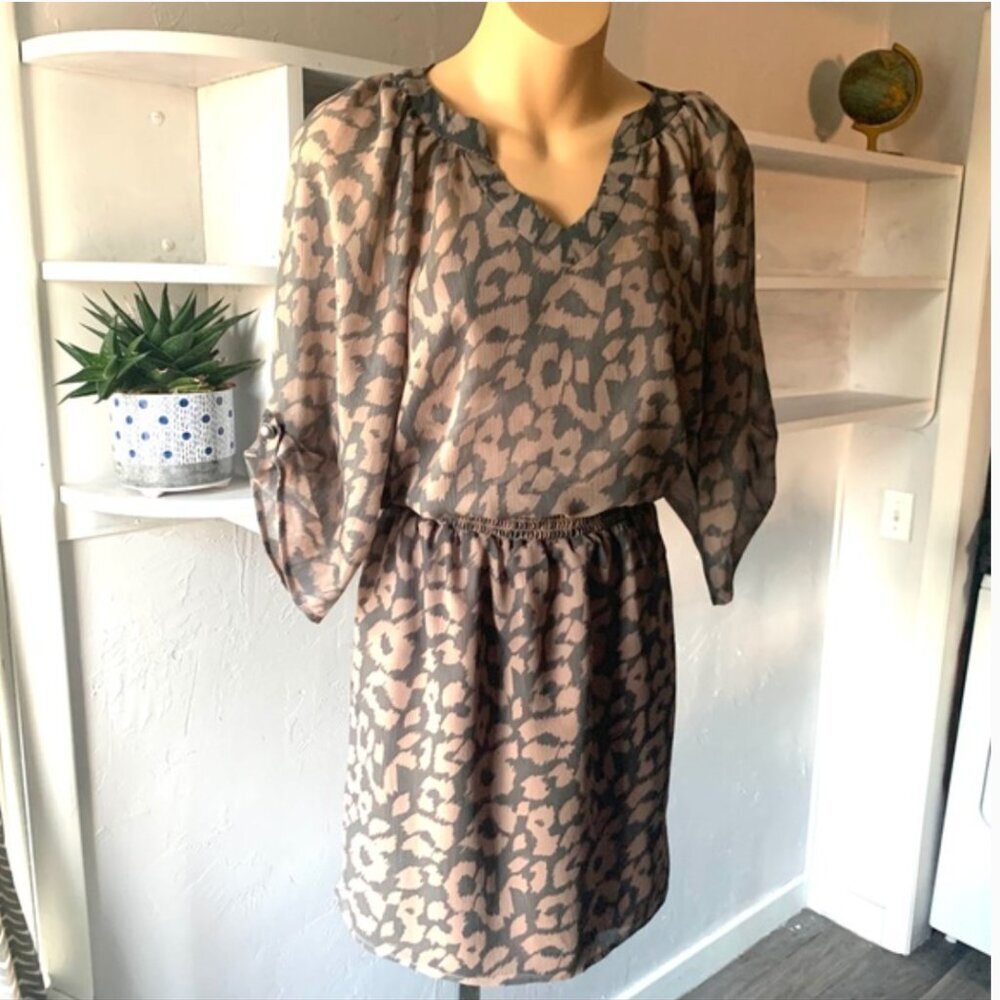 Express Leopard Print Mini Dress - Brown and Black
